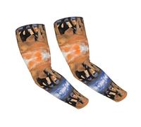 WANLON Elephants Art - Mangas refrescantes unisex - Mangas elásticas de seda de hielo con protección solar, ideal para correr al aire libre, ciclismo
