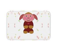 WANLON Felpudo con dobladillo Happy Cartoon Pig de 40 x 60 pulgadas, versátil para uso en exteriores e interiores, perfecto para cocina, dormitorio, sala de estar