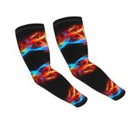 WANLON Fire Dragon Roll - Mangas de enfriamiento unisex de fútbol - Mangas elásticas de seda de hielo con protección solar, ideal para correr al aire libre, ciclismo