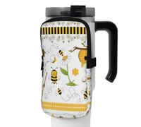 WANLON Flying Bees Daisy Honey - Bolsa de accesorios versátil para botella deportiva, ideal para caminar, senderismo, yoga, gimnasio, resistencia al agua y a prueba de golpes, Black, S, Soporte para