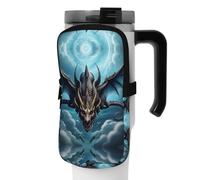 WANLON Flying Dragon - Bolsa de accesorios versátil para botella deportiva, ideal para caminar, senderismo, yoga, gimnasio, resistencia al agua y a prueba de golpes, Black, S, Soporte para tarjetas de