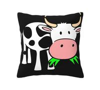 WANLON Fundas decorativas de almohada de 12 x 12 pulgadas, cojines suaves para sofá, cama, dormitorio, sala de estar, hogar, casa de campo, linda vaca pequeña