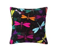 WANLON Fundas decorativas de almohada de 16 x 16 pulgadas, cojines suaves para sofá, cama, dormitorio, sala de estar, hogar, casa de campo, linda libélula