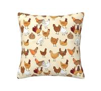 WANLON Fundas decorativas de almohada de 16 x 16 pulgadas, cojines suaves para sofá, cama, dormitorio, sala de estar, hogar, casa de campo, una cría de pollos