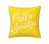 WANLON Fundas decorativas de almohada de 16 x 16 pulgadas, cojines suaves para sofá, cama, dormitorio, sala de estar, hogar, casa de campo, bonito diseño Hello Sunshine