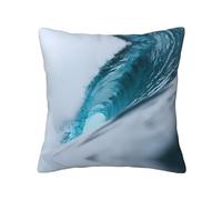 WANLON Fundas decorativas de almohada de 16 x 16 pulgadas, cojines suaves para sofá, cama, dormitorio, sala de estar, hogar, casa de campo, verde océano, olas olas