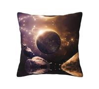 WANLON Fundas decorativas de almohada de 18 x 18 pulgadas, cojines suaves para sofá, cama, dormitorio, sala de estar, hogar, casa de campo, planeta brillante cósmico