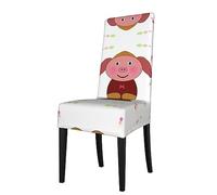 WANLON Fundas elásticas para sillas de comedor Happy Cartoon Pig, decoración de banquetes de mesa de hotel, cómodas y resistentes a las arrugas