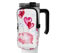 WANLON Funny Piggy - Bolsa de accesorios versátil para botellas deportivas, ideal para caminar, senderismo, yoga, gimnasio, resistencia al agua y a prueba de golpes, Black, S, Soporte para tarjetas de
