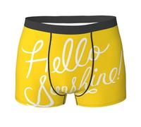 WANLON Goodlooking Hello Sunshine - Calzoncillos tipo bóxer para hombre, transpirables, elásticos, con diseño cóncavo convexo, bragueta refrescante, Negro, S
