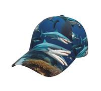 WANLON Gorra de béisbol clásica con mapa del mundo antiguo, moderna y transpirable, perfecta para deportes, actividades al aire libre y vacaciones, Submarine Shark Coral, Talla única