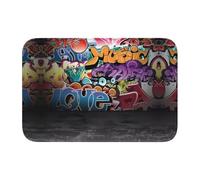 WANLON Graffiti Hip Hop - Tapete con dobladillo de 40 x 60 pulgadas, versátil para uso en exteriores e interiores, perfecto para cocina, dormitorio, sala de estar