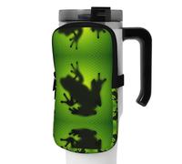 WANLON Green Frog Shadow - Bolsa de accesorios versátil para botella deportiva, ideal para caminar, senderismo, yoga, gimnasio, resistente al agua y a prueba de golpes, Black, M, Soporte para tarjetas