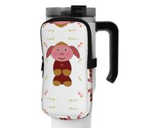 WANLON Happy Cartoon Pig - Bolsa de accesorios versátil para botella deportiva, ideal para caminar, senderismo, yoga, gimnasio, resistente al agua y a prueba de golpes, Black, M, Soporte para tarjetas
