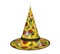 WANLON Hermoso sombrero de bruja de girasol, accesorio de Halloween, vestido de fiesta de disfraces, ideal para carnaval, adultos, Navidad