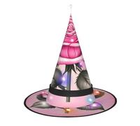 WANLON Hermoso sombrero de bruja de rosas rosas, accesorio de Halloween, vestido de fiesta de disfraces, ideal para carnaval, adultos, Navidad