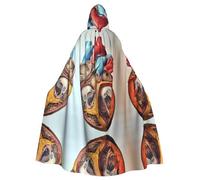 WANLON Human Anatomy Heart Chart - Capa con capucha para adultos, perfecta para cosplay, Navidad, bailes de máscaras, Halloween, carnaval, fiesta
