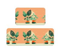 Wanlon Juego de 2 tapetes de cocina Green Turtleback, cómodos con diseño de fregadero de granja, decoración ideal para el hogar, alfombras de lavandería de pie