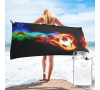 WANLON Juego de toallas de fútbol Fire Dragon Roll - Toallas de baño de microfibra de algodón suave y altamente absorbente para baño, playa y fitness