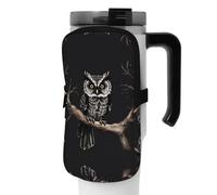 WANLON Late Night Owl - Bolsa de accesorios versátil para botella deportiva, ideal para caminar, senderismo, yoga, gimnasio, resistencia al agua y a prueba de golpes, Black, M, Soporte para tarjetas