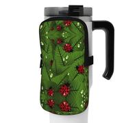 WANLON Leaves and Ladybugs - Bolsa de accesorios versátil para botella deportiva, ideal para caminar, senderismo, yoga, gimnasio, resistente al agua y a prueba de golpes, Black, S, Soporte para