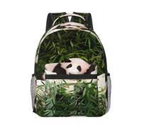 WANLON Linda mochila de lona Little Panda, ligera y cómoda, perfecta para la escuela secundaria, la universidad, viajes, estilo y simplicidad