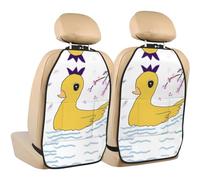 WANLON Little Yellow Duck - Alfombrilla de almacenamiento antipatadas para asientos de coche, 2 protectores de respaldo de asiento, cobertura contra huellas y arañazos