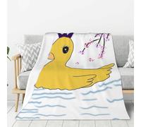 WANLON Little Yellow Duck - Manta de franela suave y acogedora, ideal para cama, sofá, campamento y viajes, manta ligera