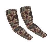 WANLON Lodge Bear - Mangas refrescantes unisex con diseño de ciervo - Mangas elásticas de seda de hielo con protección solar, ideal para correr al aire libre, ciclismo