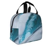 WANLON Lonchera Ocean Green Wave Surf - Perfecta para el trabajo, picnic, viajes, actividades al aire libre - Bolsa de almuerzo grande pero elegante