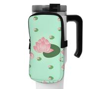 WANLON Lotus Flowers Waiting to Bloom - Bolsa de accesorios versátil para botella deportiva, ideal para caminar, senderismo, yoga, gimnasio, resistente al agua y a prueba de golpes, Black, M, Soporte