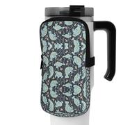 WANLON Manatee Animals - Bolsa de accesorios versátil para botella deportiva, ideal para caminar, senderismo, yoga, gimnasio, resistencia al agua y a prueba de golpes, Black, M, Soporte para tarjetas