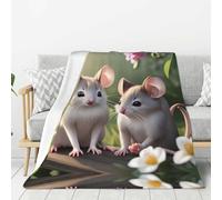 WANLON Manta de franela Mouse in Love, suave y acogedora, ideal para cama, sofá, campamento y viajes, manta ligera