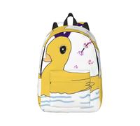 WANLON Mochila de lona de moda: mochila ligera e informal, correa de hombro ajustable y gran capacidad de almacenamiento, pequeño pato amarillo, Negro, S