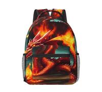 WANLON Mochila de lona Dragon King in Fire, ligera y cómoda, perfecta para la escuela secundaria, la universidad, viajes, estilo y simplicidad