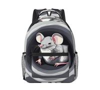 WANLON Mochila de lona Mouse in the Hole, ligera y cómoda, perfecta para la escuela secundaria, la universidad, viajes, estilo y simplicidad