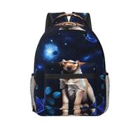 WANLON Mochila de lona Puppy Blue Rose, ligera y cómoda, perfecta para la escuela secundaria, la universidad, viajes, estilo y simplicidad