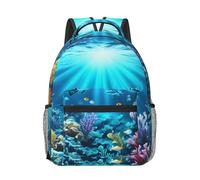 WANLON Mochila de lona Submarine Coral Rays, ligera y cómoda, perfecta para la escuela secundaria, la universidad, viajes, estilo y simplicidad