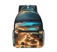 WANLON Mochila de lona View under the moon, ligera y cómoda, perfecta para la escuela secundaria, la universidad, viajes, estilo y simplicidad