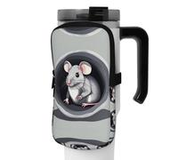 WANLON Mouse in The Hole - Bolsa de accesorios versátil para botella deportiva, ideal para caminar, senderismo, yoga, gimnasio, resistencia al agua y a prueba de golpes, Black, S, Soporte para