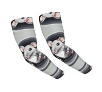 WANLON Mouse in the Hole - Mangas de enfriamiento unisex - Mangas elásticas de seda de hielo con protección solar, ideal para correr al aire libre, ciclismo
