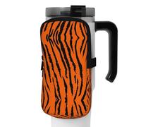 WANLON Orange Tiger Leopard - Bolsa de accesorios versátil para botella deportiva, ideal para caminar, senderismo, yoga, gimnasio, resistente al agua y a prueba de golpes, Black, M, Soporte para