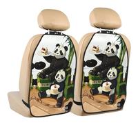 WANLON Pandas of Father and Son Alfombrilla de almacenamiento antipatadas para asientos de coche, 2 protectores de respaldo de asiento, cobertura contra huellas y arañazos