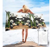 WANLON Pandas of Father and Son - Juego de toallas de baño de microfibra de algodón suave y altamente absorbente para baño, playa y fitness