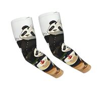 WANLON Pandas of Father & Son - Mangas refrescantes unisex - Mangas elásticas de seda de hielo con protección solar, ideal para correr al aire libre, ciclismo