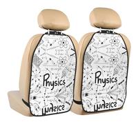 WANLON Physics Print - Alfombrilla de almacenamiento antipatadas para asientos de coche, 2 protectores de respaldo de asiento, cobertura contra huellas y arañazos