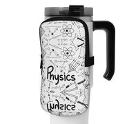 WANLON Physics Print - Bolsa de accesorios versátil para botella deportiva, ideal para caminar, senderismo, yoga, gimnasio, resistencia al agua y a prueba de golpes, Black, M, Soporte para tarjetas de