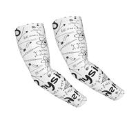 WANLON Physics Print - Mangas de enfriamiento unisex - Mangas elásticas de seda de hielo con protección solar, ideal para correr al aire libre, ciclismo