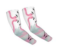 WANLON Pink Flamingo - Mangas refrescantes unisex - Mangas elásticas de seda de hielo con protección solar, ideal para correr al aire libre, ciclismo
