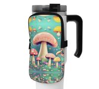 WANLON Pretty Little Mushrooms - Bolsa de accesorios versátil para botellas deportivas, ideal para caminar, senderismo, yoga, gimnasio, resistencia al agua y a prueba de golpes, Black, M, Soporte para
